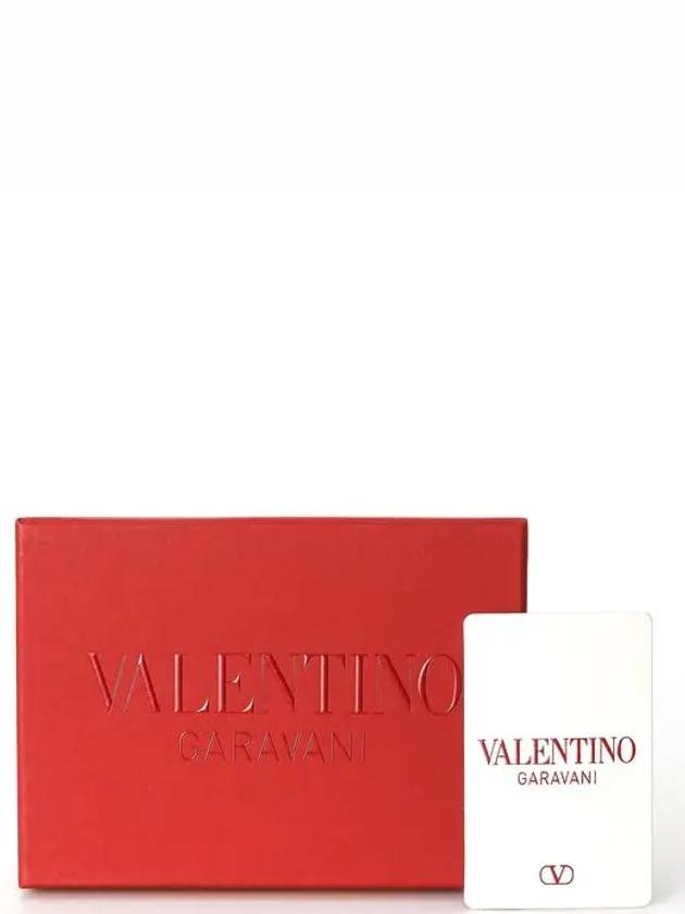 V Logo Signature Card Wallet Black - VALENTINO - BALAAN 7