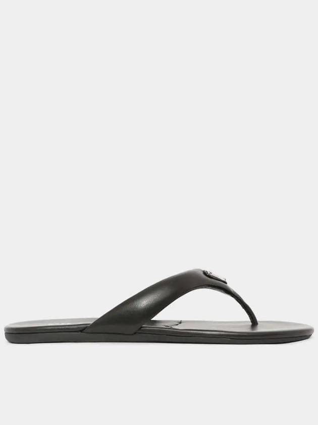 Triangle Logo Flip Flops Black - PRADA - BALAAN 2