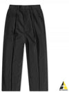 Logo Patch Wool Wide Pants Black - LOEWE - BALAAN 2