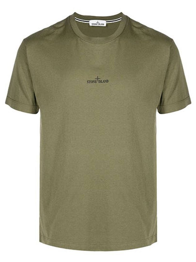 Marble Back Logo Short Sleeve T-Shirt Olive Green - STONE ISLAND - BALAAN 2