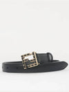 Logo Buckle Leather Belt Black - FENDI - BALAAN 3