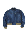 Dusty Biker denim blouson - BLUE SUNFLOWER - BALAAN 2