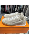 Men s Jet Sneakers Suede Goatskin Beige - HERMES - BALAAN 3