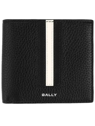 striped leather bifold wallet black - BALLY - BALAAN 1