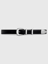 Women's Medium Western Leather Belt Black - CELINE - BALAAN 2