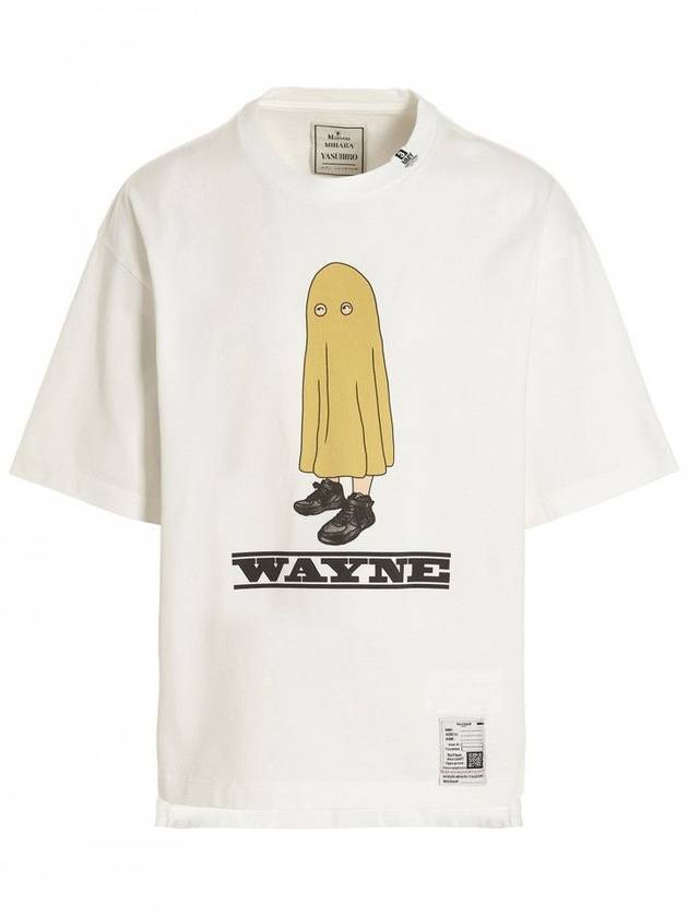 MAISON MIHARA YASUHIRO Maison Wayne Wayne Frit Short Sleeve T-Shirt White A09TS724 WHITE - MAISON MIHARA YASUHIRO - BALAAN