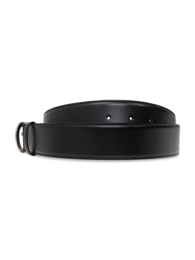 GG Buckle Wide Leather Belt Black - GUCCI - BALAAN 4