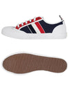 Diagonal Striped Canvas Low-Top Sneakers Navy White - THOM BROWNE - BALAAN 7