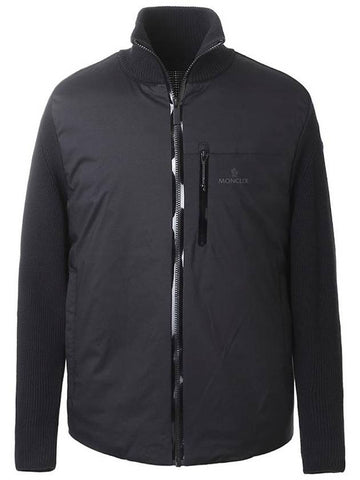 Knit windbreaker padded zipup black navy - MONCLER - BALAAN 1