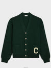 Paris Logo Patch Wool Cardigan Forest - CELINE - BALAAN 3