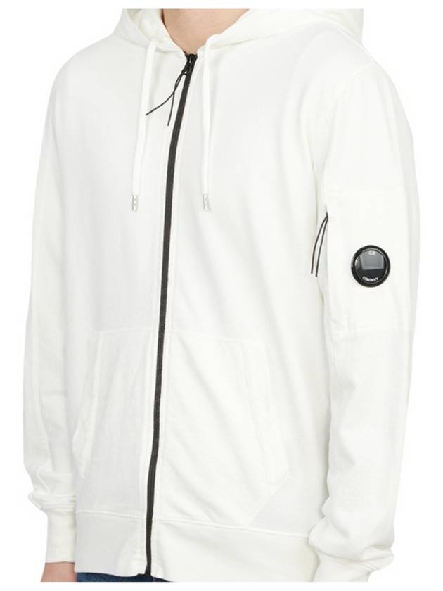 Light Fleece Zip Up Hoodie White - CP COMPANY - BALAAN 4