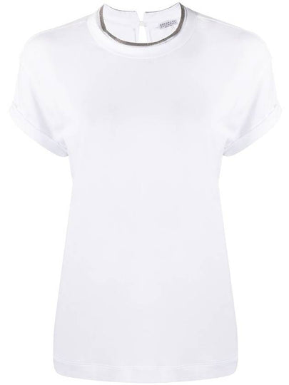 Crew Neck Turn-Up Sleeve Short Sleeve T-Shirt White - BRUNELLO CUCINELLI - BALAAN 2