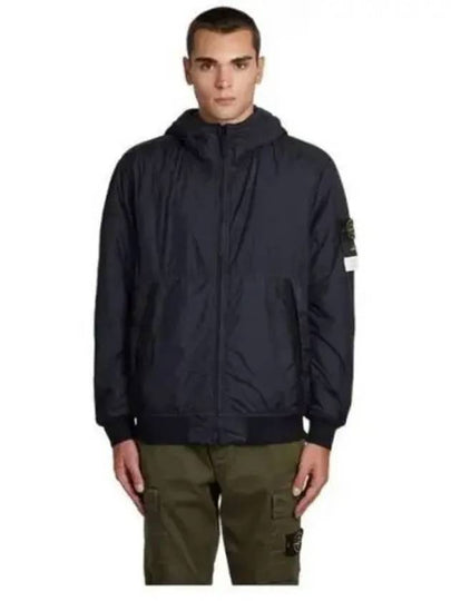 Men's Garment Dyed Crinkle Reps Recycled Nylon Primaloft TC Hooded Jacket Navy - STONE ISLAND - BALAAN 2