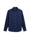 Light Flannel Slim Long Sleeve Shirt Navy - J.LINDEBERG - BALAAN 2