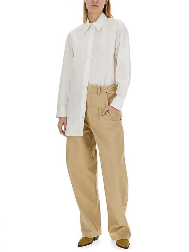 Cylvany Maxi Long Sleeve Shirt White - ISABEL MARANT - BALAAN 3