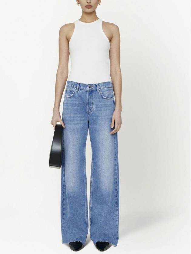 Hugh logo-patch wide-leg jeans - ANINE BING - BALAAN 2