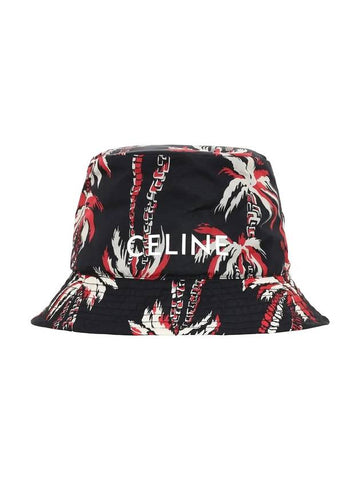 Palm Tree Nylon Bucket Hat Black - CELINE - BALAAN 1