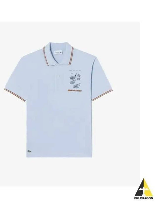 Men s RENE DID IT FIRST Graphic Polo Light Blue - LACOSTE - BALAAN 1