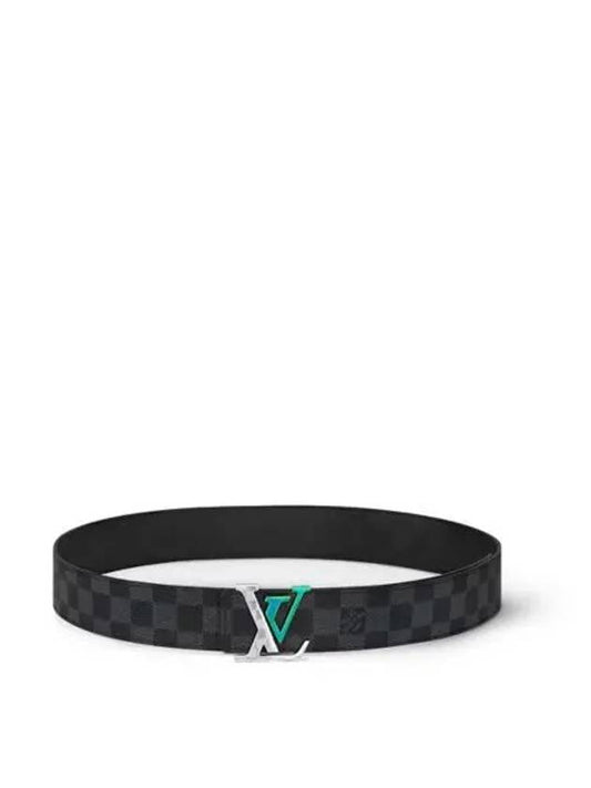 LV Check 40MM Reversible Leather Belt Black Grey - LOUIS VUITTON - BALAAN 2