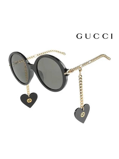 Women's Eyewear Round Logo Sunglasses Grey - GUCCI - BALAAN 1