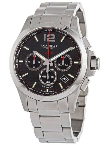 Longines Conquest V.H.P. Perpetual Chronograph Black Carbon Dial Quartz Men's Watch L37174666 - LONGINES - BALAAN 1