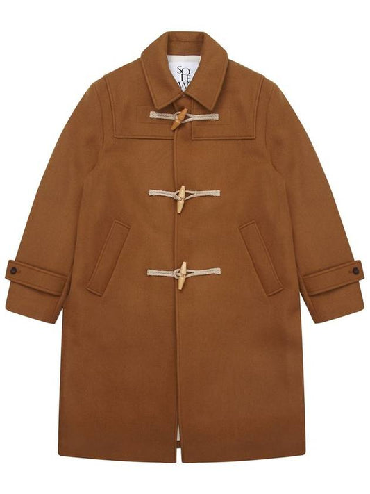 Wool Duffel Coat Camel - SOLEW - BALAAN 2