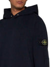 Old Treatment Malfile Fleece Hoodie Navy - STONE ISLAND - BALAAN 6