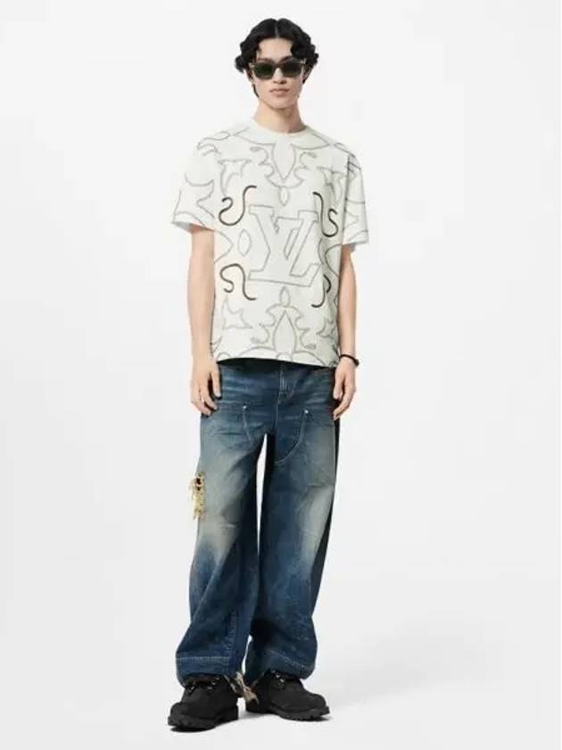 Embroidered cotton t shirt 1AFWVN - LOUIS VUITTON - BALAAN 1