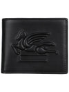 Pegasus Motif Embossed Leather Bifold Wallet Black - ETRO - BALAAN 3