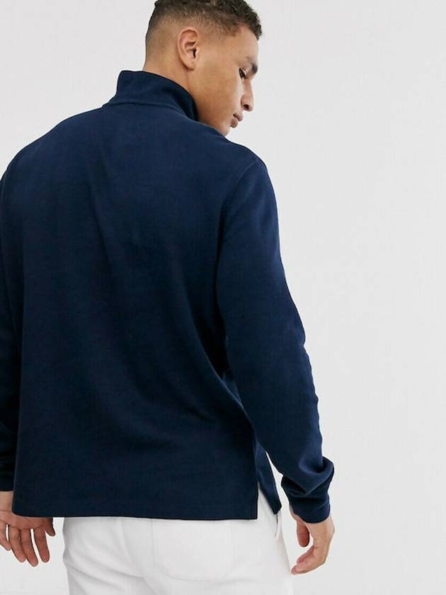 Embroidered Pony Logo Half Zip-Up Knit Top Navy - POLO RALPH LAUREN - BALAAN 4