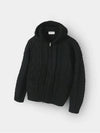 Two way cable hood zip up knit black - INDUST - BALAAN 9