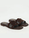 Women's Square Toe Suede Slide Slippers Brown - TOD'S - BALAAN 3