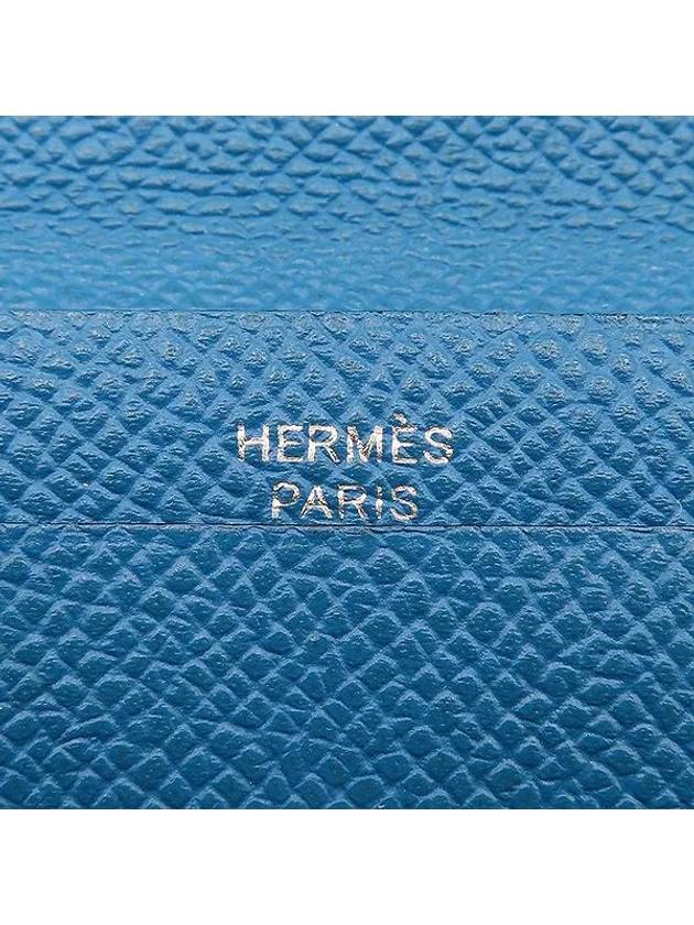 Navy Blue Colored Leather Citizen Long Wallet - HERMES - BALAAN 3