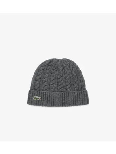 cable beanie gray - LACOSTE - BALAAN 1