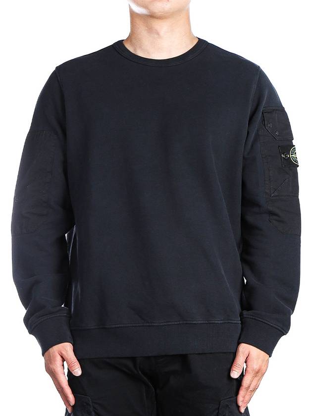 SN Blue sweatshirt with 811563920 V0020 - STONE ISLAND - BALAAN 2