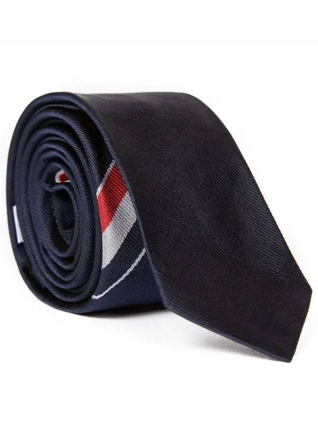 Men's Grosgrain Stripe Tie Dark Navy - THOM BROWNE - BALAAN 3