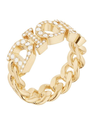 Revolution Crystal Logo Twist Ring Gold - DIOR - BALAAN 1