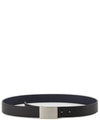 Oblique Buckle Reversible Leather Belt Black - DIOR - BALAAN 3