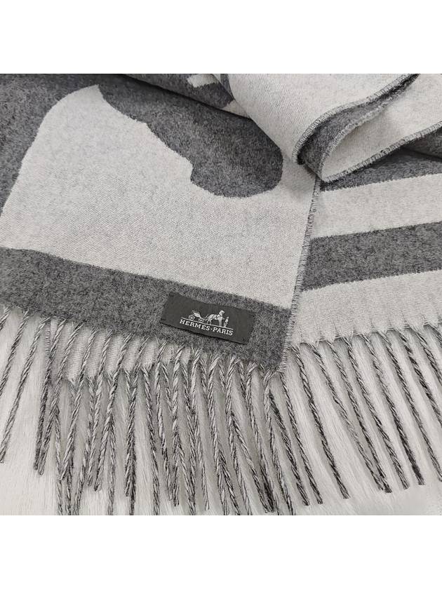 Casaque Love Story Muffler Gris Clair Ivoire - HERMES - BALAAN 7