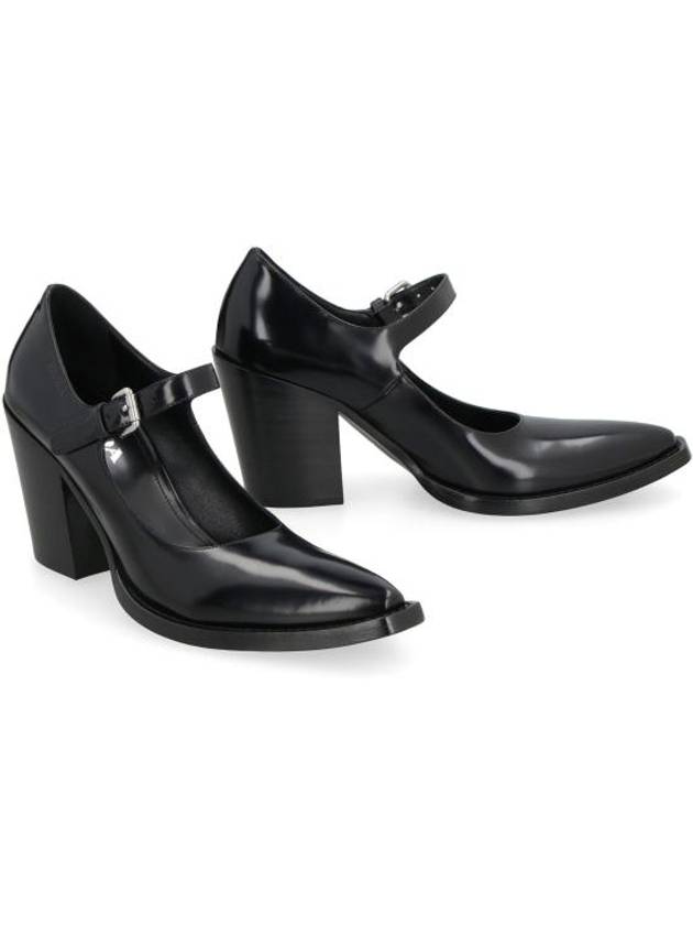 Brushed Leather Pumps Black - PRADA - BALAAN 4