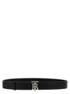 TB Logo Leather Belt Black - BURBERRY - BALAAN 1