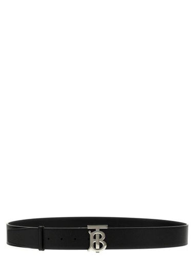 TB Logo Leather Belt Black - BURBERRY - BALAAN 1