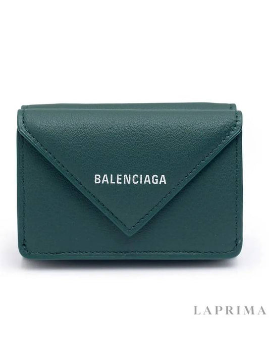 Papier Mini Wallet Green - BALENCIAGA - BALAAN.