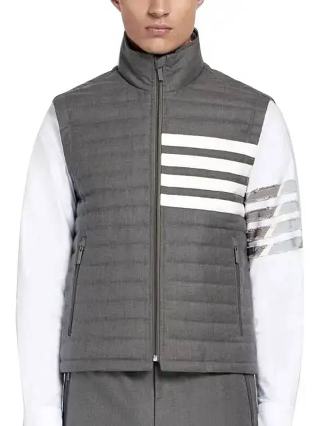 4 Bar Poly Twill Down Vest Grey - THOM BROWNE - BALAAN 3