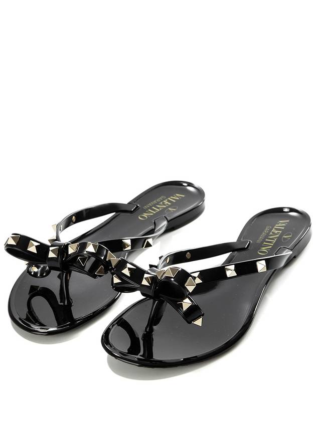 Women's Rockstud Flip Flops Black - VALENTINO - BALAAN 2