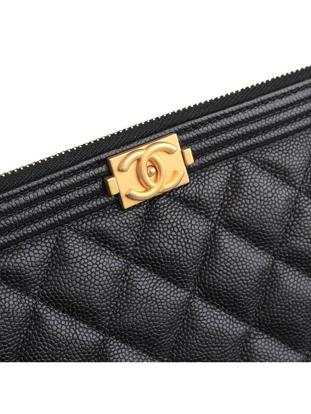 Boy Black Caviar Gold Plated Medium Clutch No 25 - CHANEL - BALAAN 5