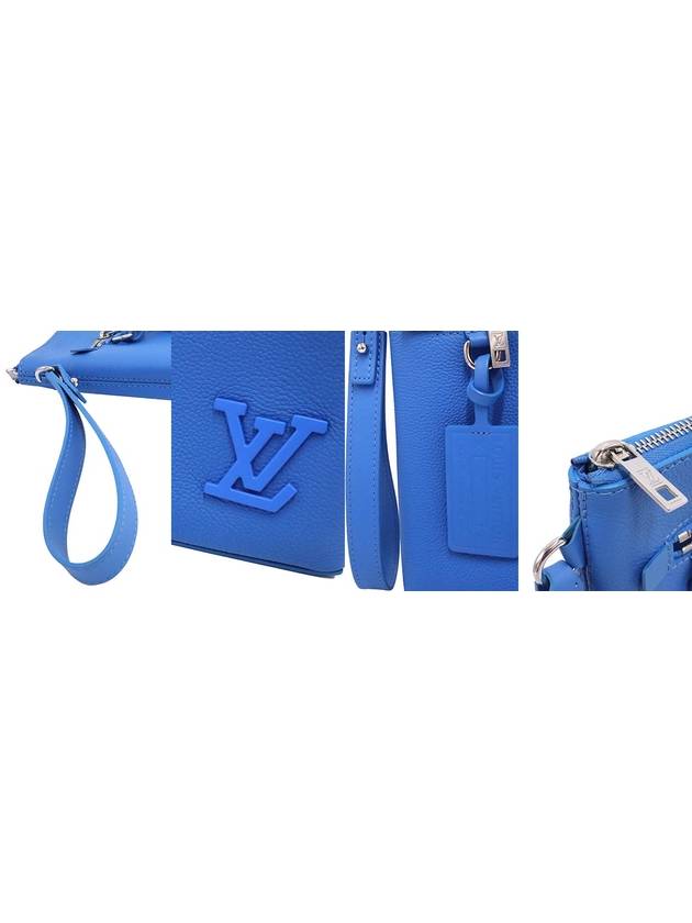 Women s Louis Vuitton M82270 Bright Blue Aerogram Leather Take Off Pouch Clutch gt Gangbuk used luxury goods - LOUIS VUITTON - BALAAN 8