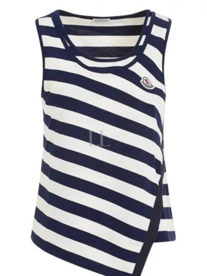 Striped Asymmetric Sleeveless White Black - MONCLER - BALAAN 2