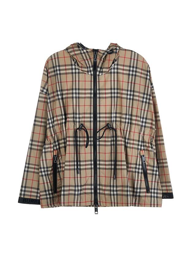 Logo Tape Vintage Check Hooded Jacket Archive Beige - BURBERRY - BALAAN 1