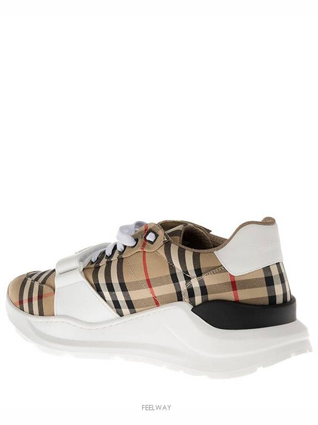 Vintage Check Suede Leather Sneakers Archive Beige - BURBERRY - BALAAN 5